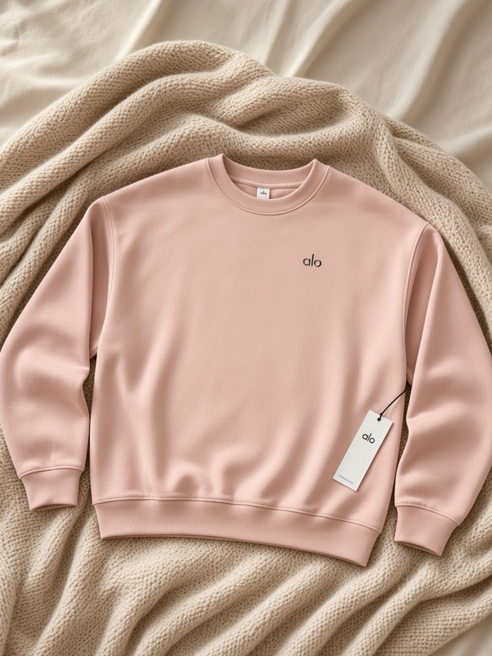 Alo Crew Sweatshirt in Blush Pink